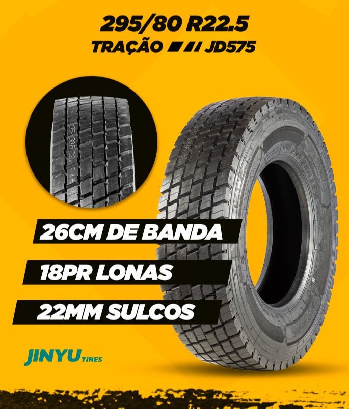 Pneu 295/80R22.5 152/149L 18PR JD575 Tração Jinyu - Pneus Auto