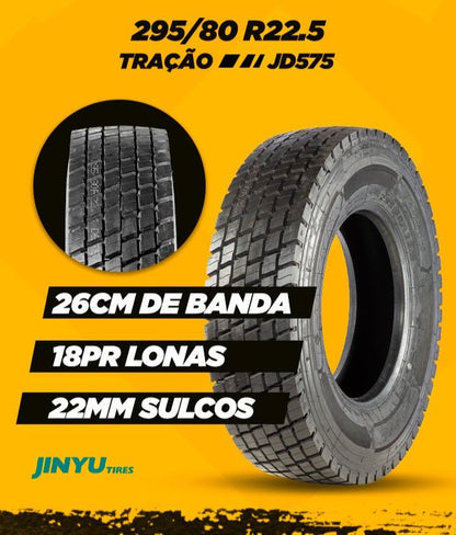 Pneu 295/80R22.5 152/149L 18PR JD575 Tração Jinyu - Pneus Auto